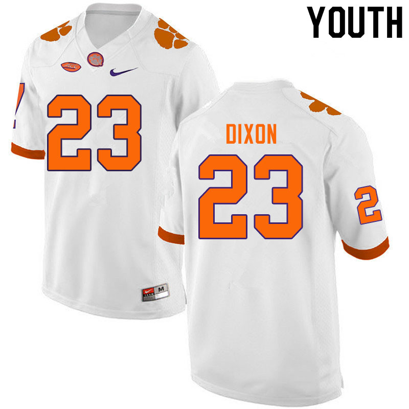 Youth #23 Lyn-J Dixon Clemson Tigers College Football Jerseys Sale-White